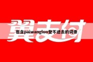 包含paiwangluo登不进去的词条